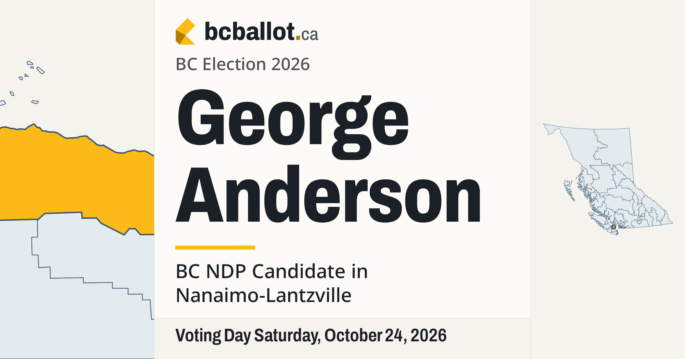 George Anderson: BC NDP candidate in Nanaimo-Lantzville