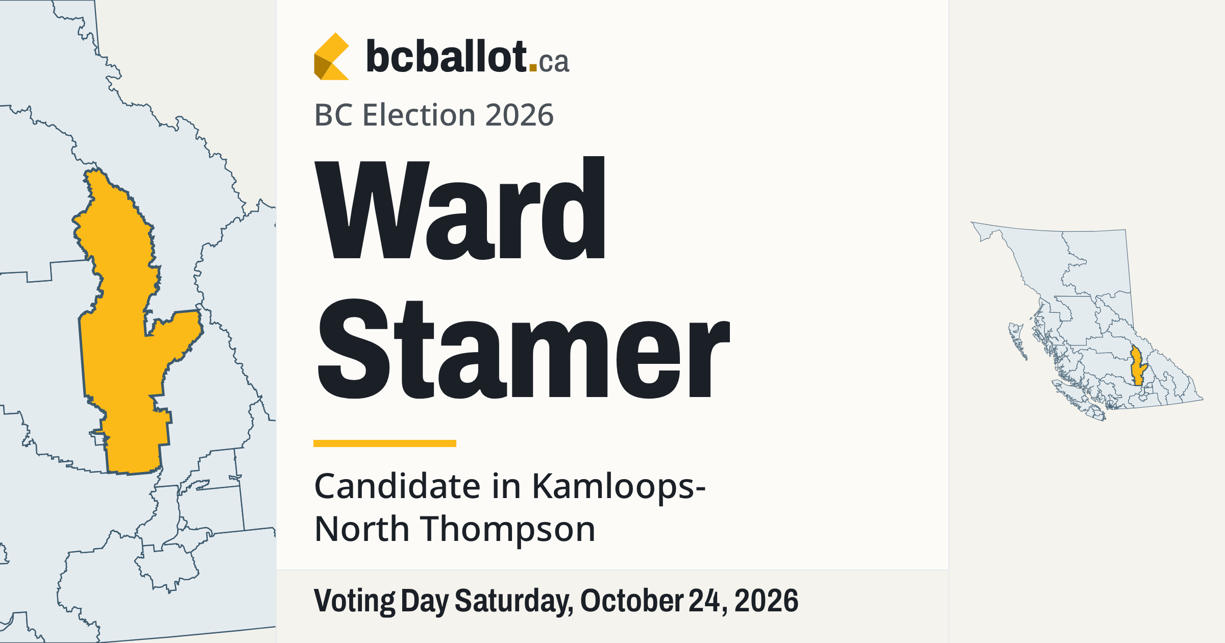 Ward Stamer: Candidate in Kamloops-North Thompson