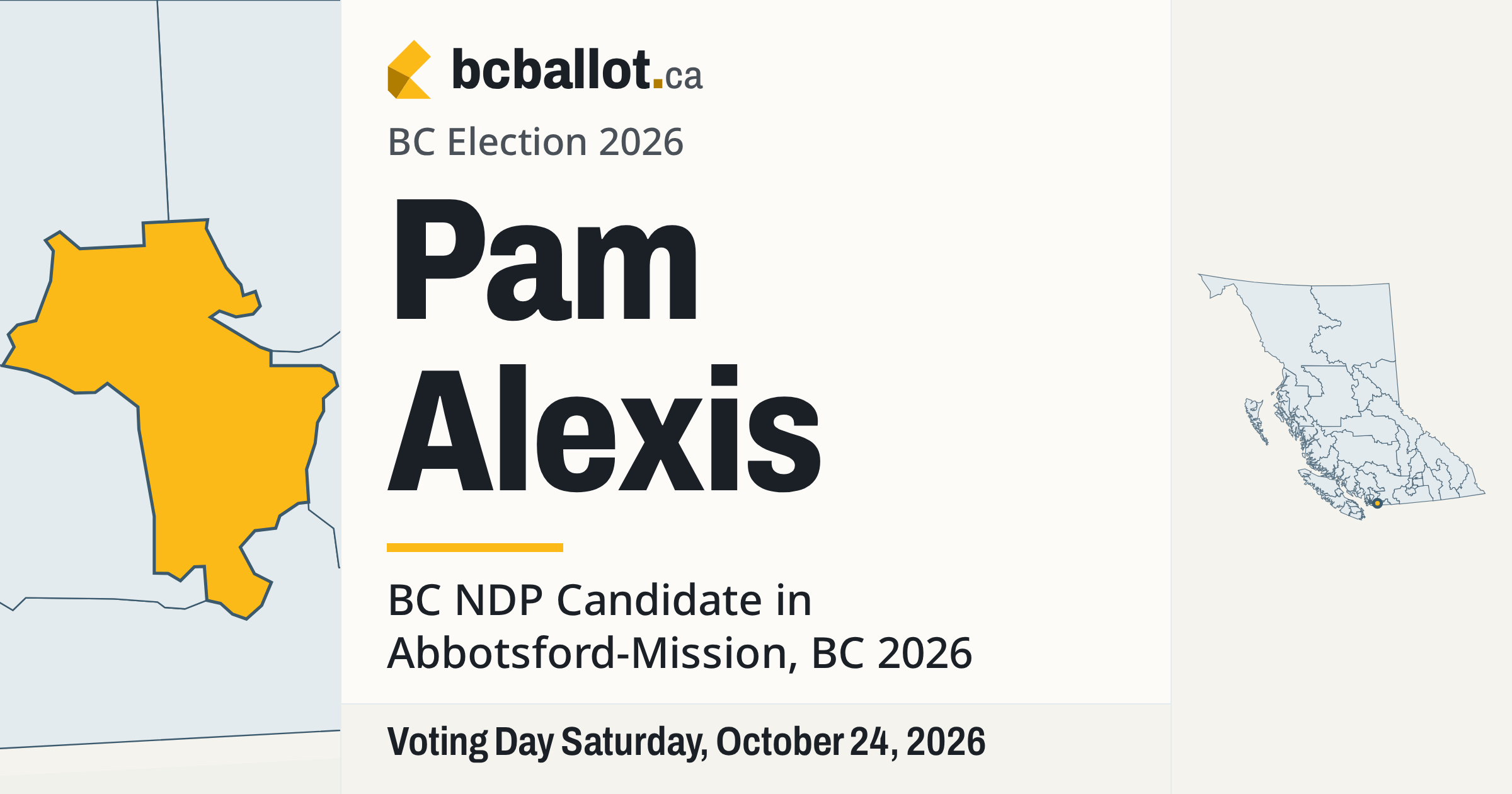 Pam Alexis: BC NDP candidate in Abbotsford-Mission, BC 2026