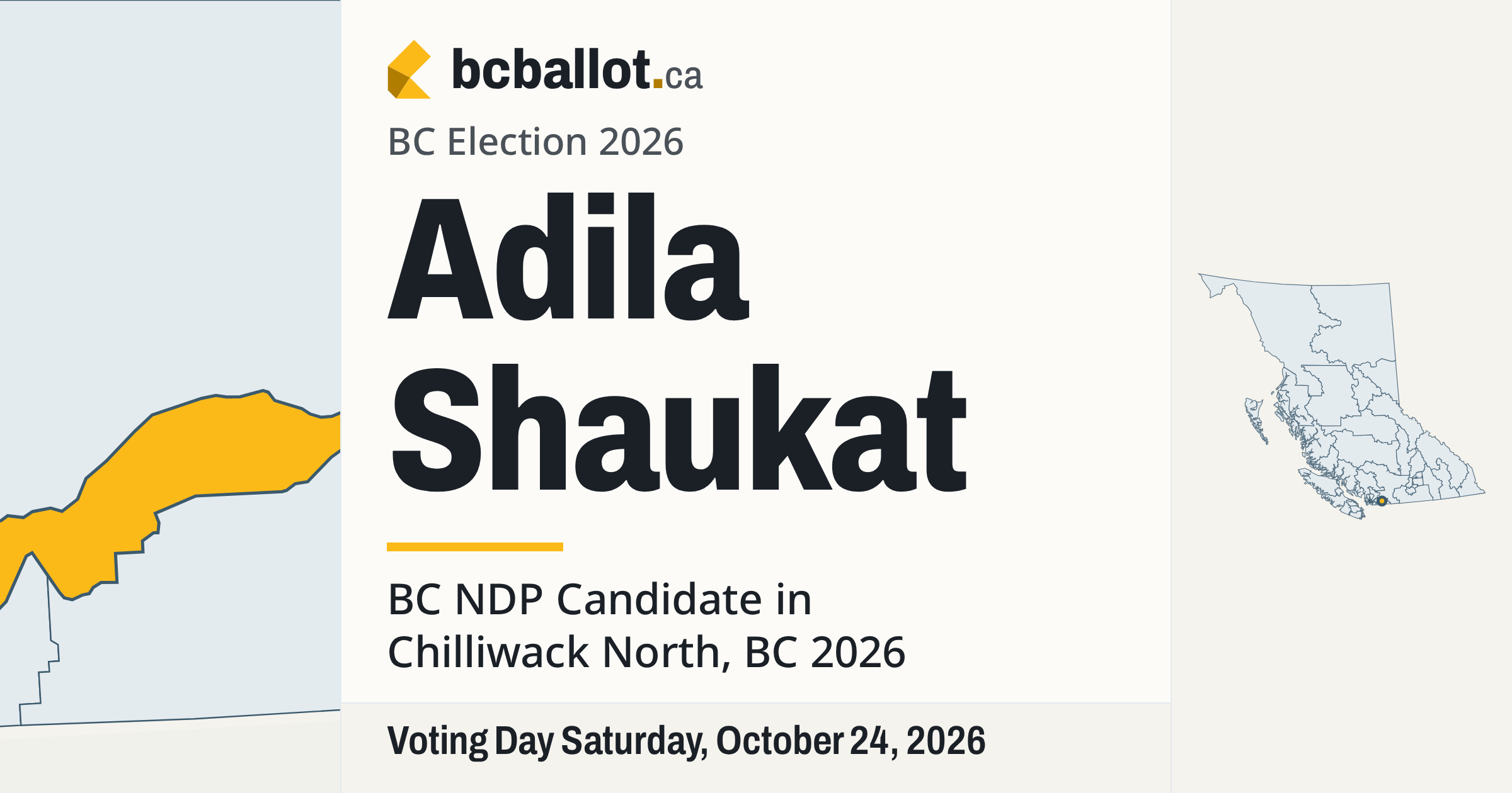 Adila Shaukat: BC NDP candidate in Chilliwack North, BC 2026