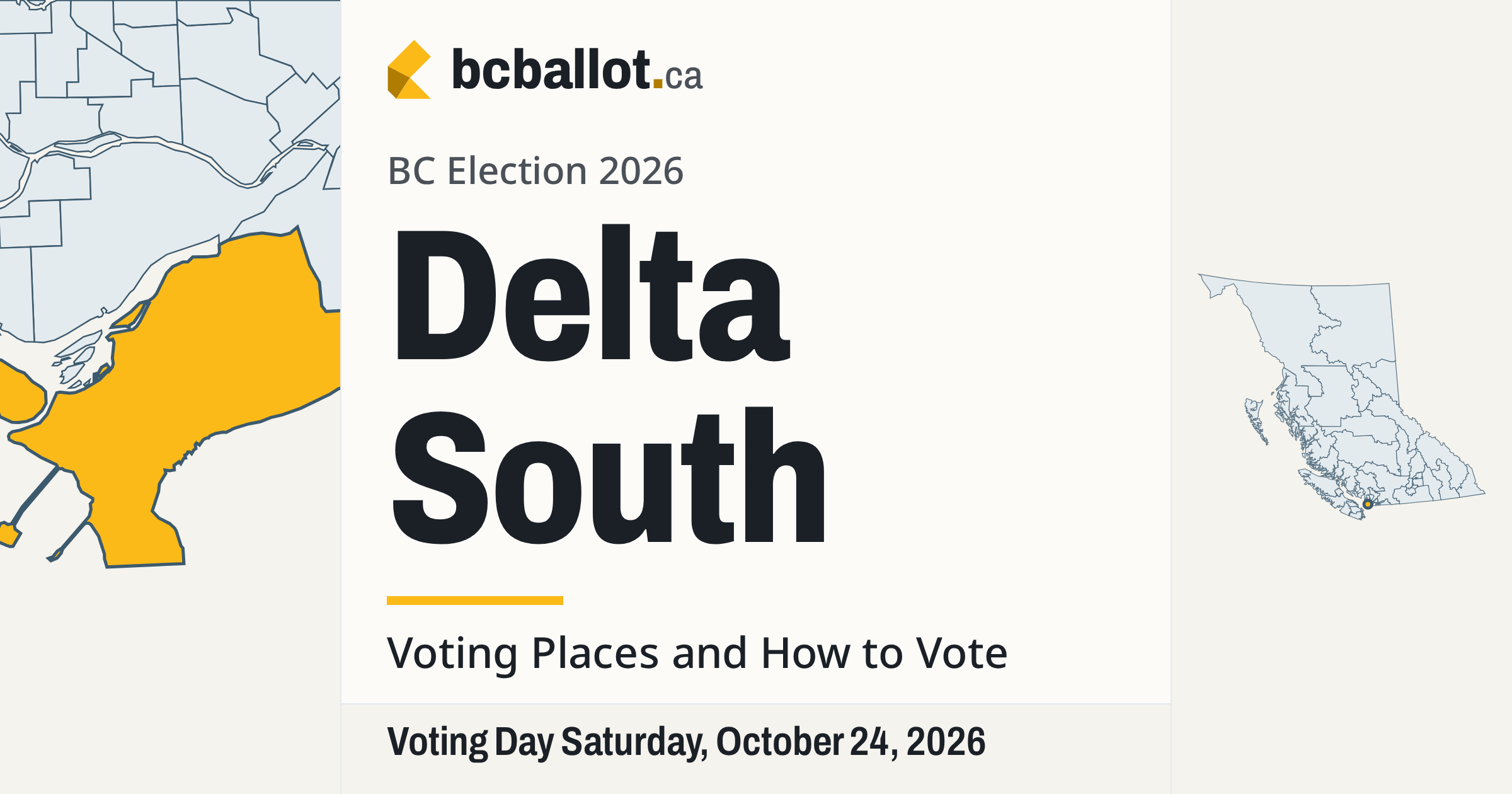 Delta Racewear Where to vote in Delta South · BC Ballot