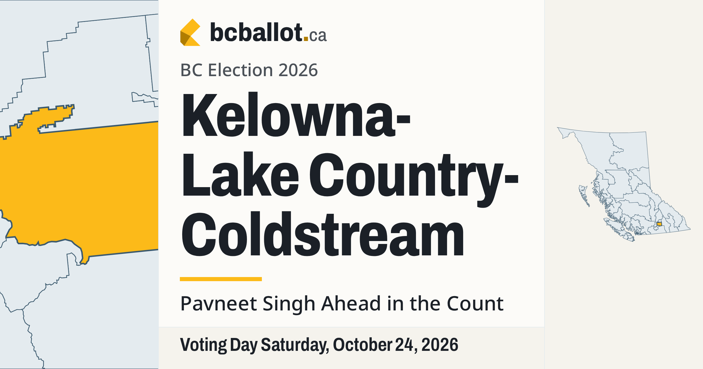 Kelowna-Lake Country-Coldstream election results 2026