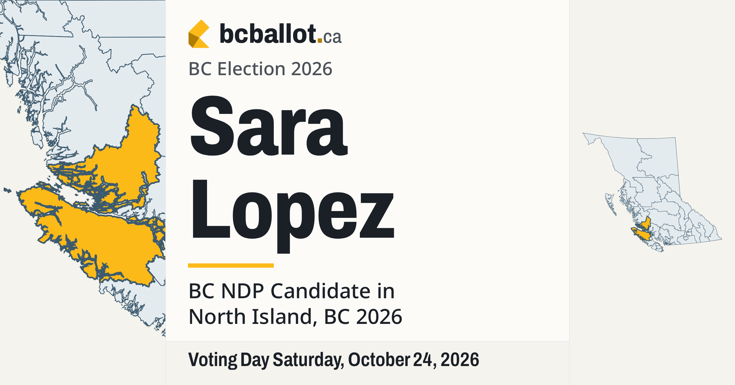 Sara Lopez: BC NDP candidate in North Island, BC 2026