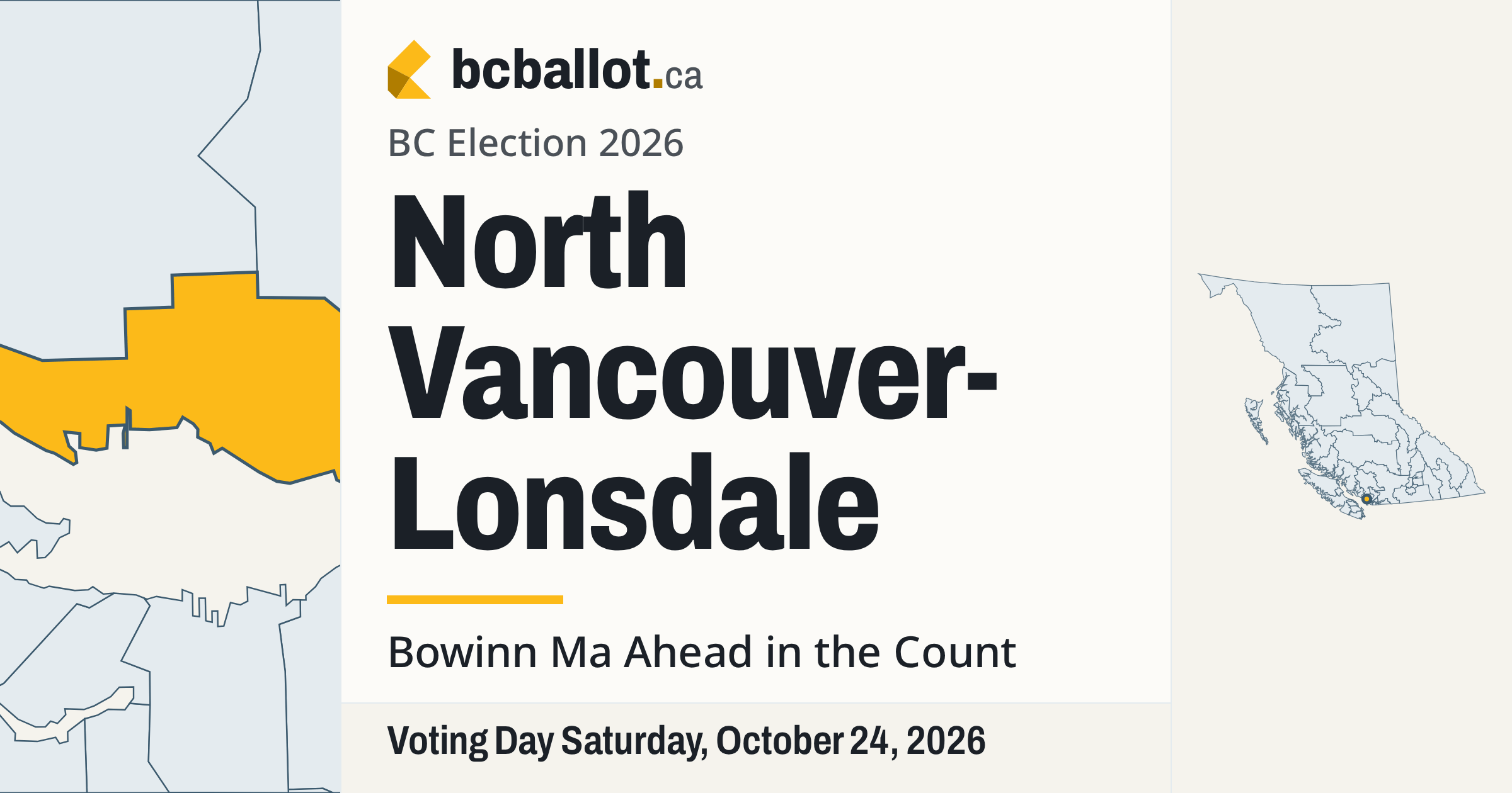 North Vancouver-Lonsdale election results 2026: BC election
