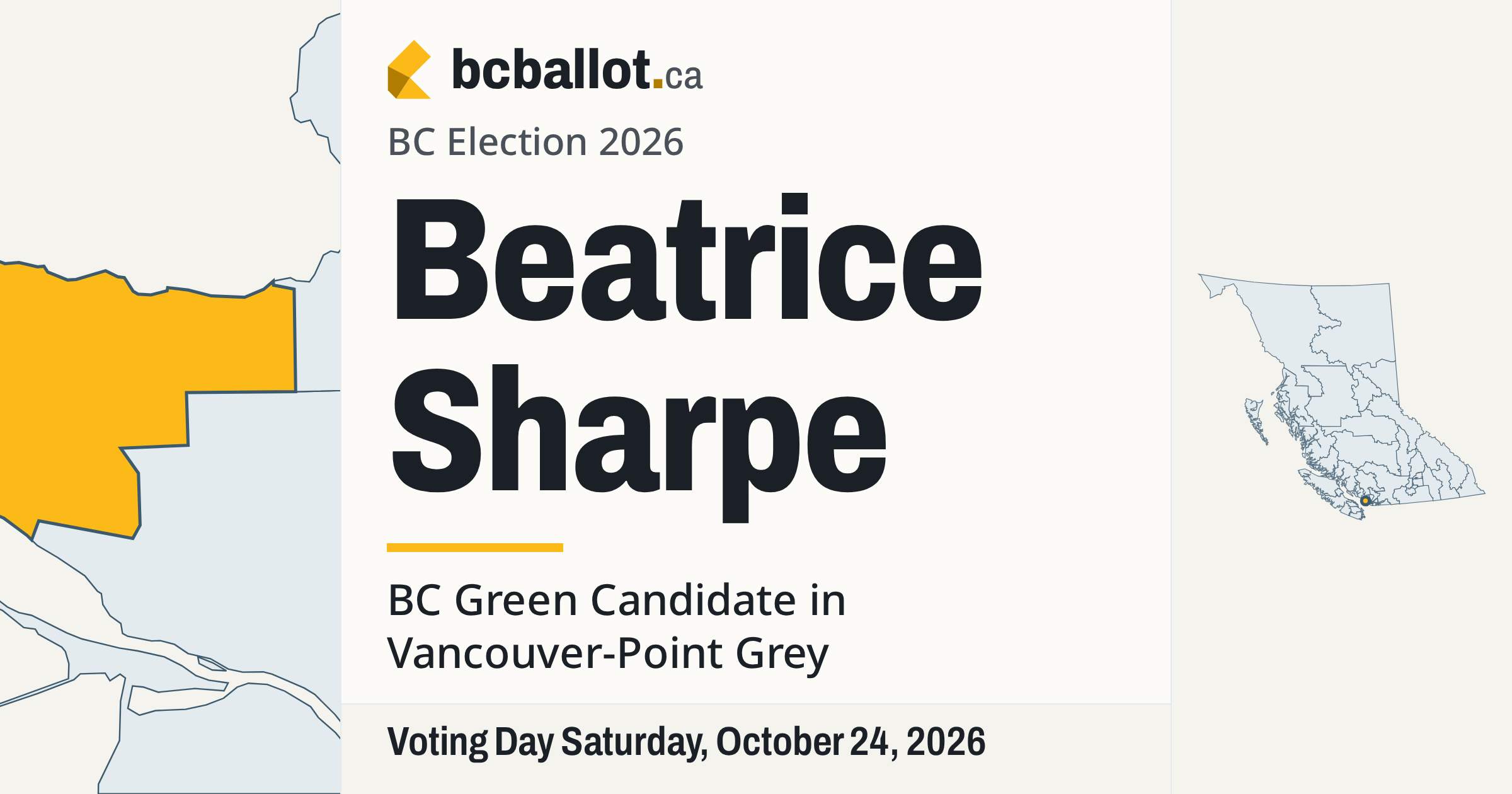 Alexander Sharp Beatrice Sharpe: BC Green candidate in Vancouver-Point Grey