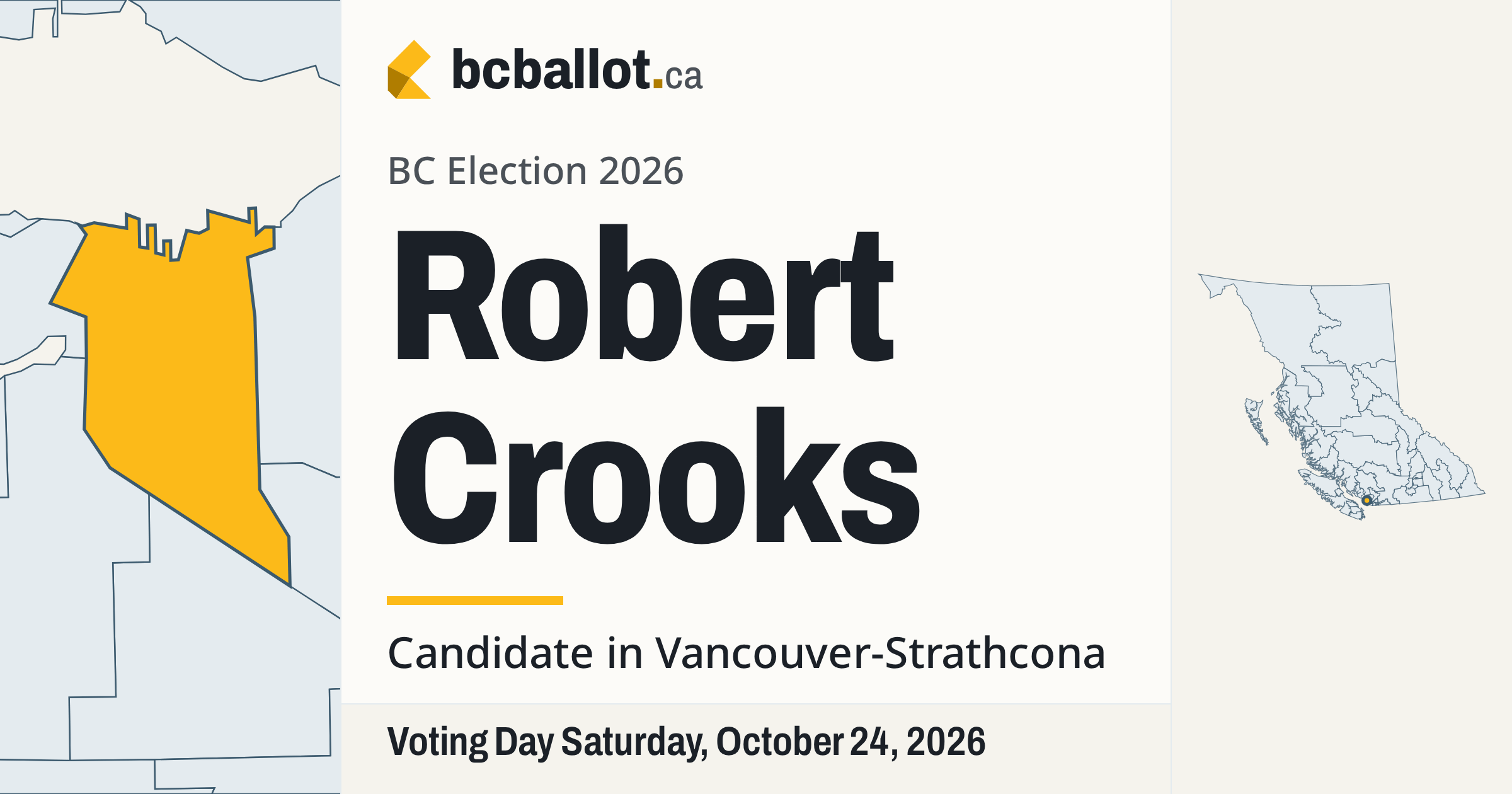 Robert Crooks: Candidate in Vancouver-Strathcona · BC Ballot