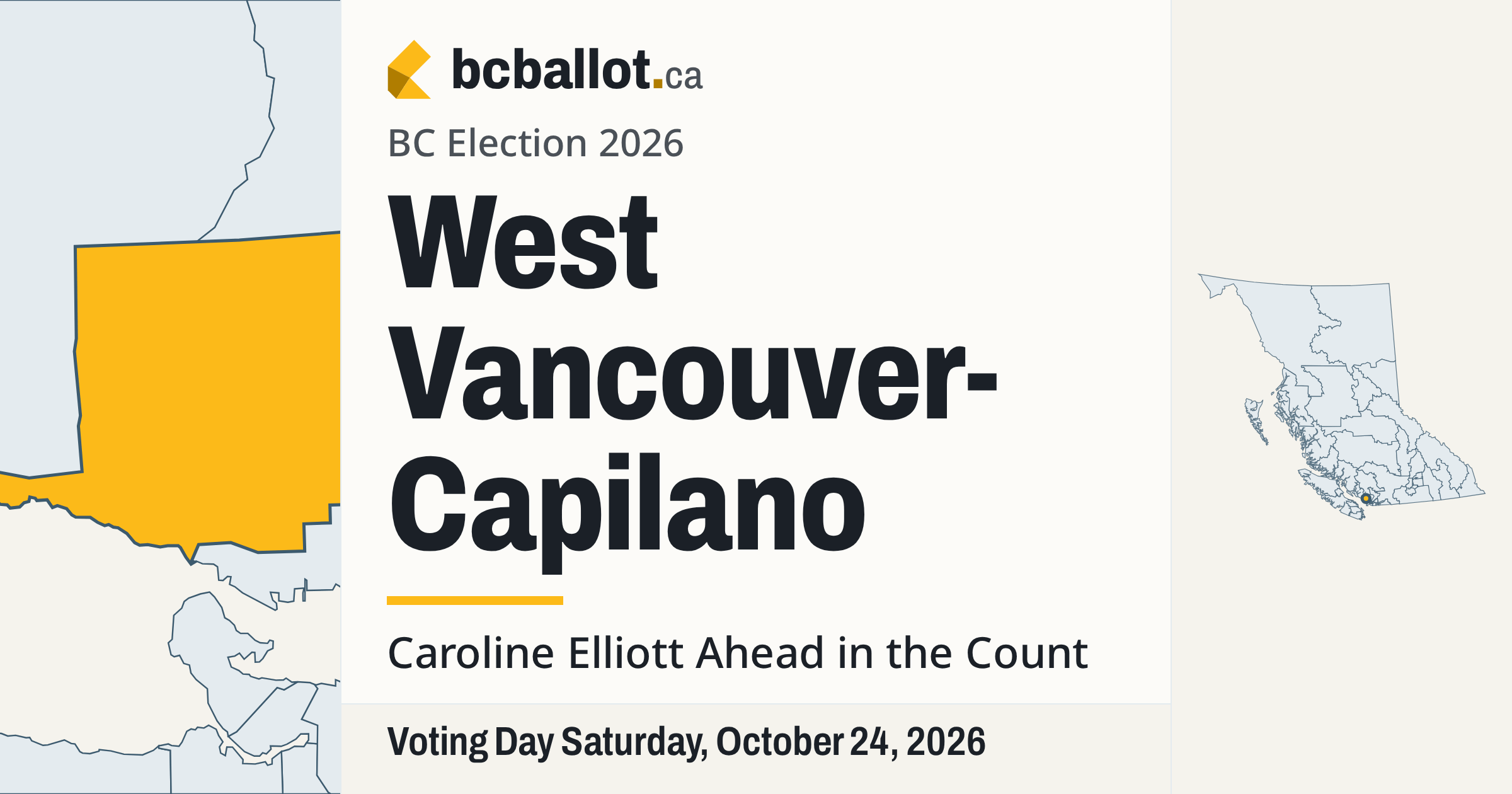 West Vancouver-Capilano election results 2026: BC election
